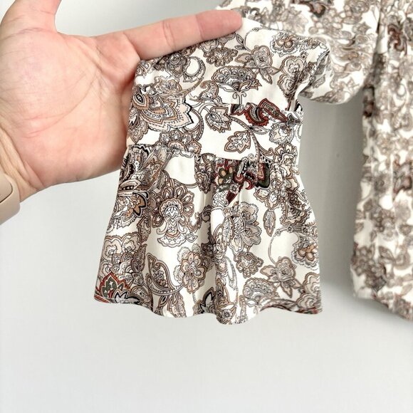 Frame 70’s Floral Paisley Long Sleeve Button Down Silk Blouse Women’s Sz Medium - Picture 8 of 11